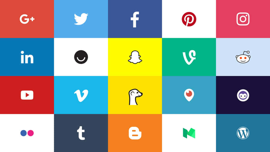 Social Icons In Different Colors Wallpaper