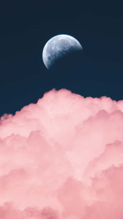Soft And Dream-like: A Pastel Pink And Blue Aesthetic Wallpaper Wallpaper