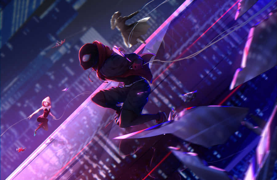 Spider Man Aesthetic In A Fight Wallpaper