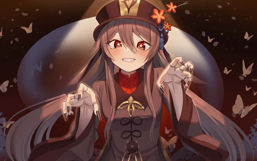 Spooky Pose Hu Tao Pfp Wallpaper
