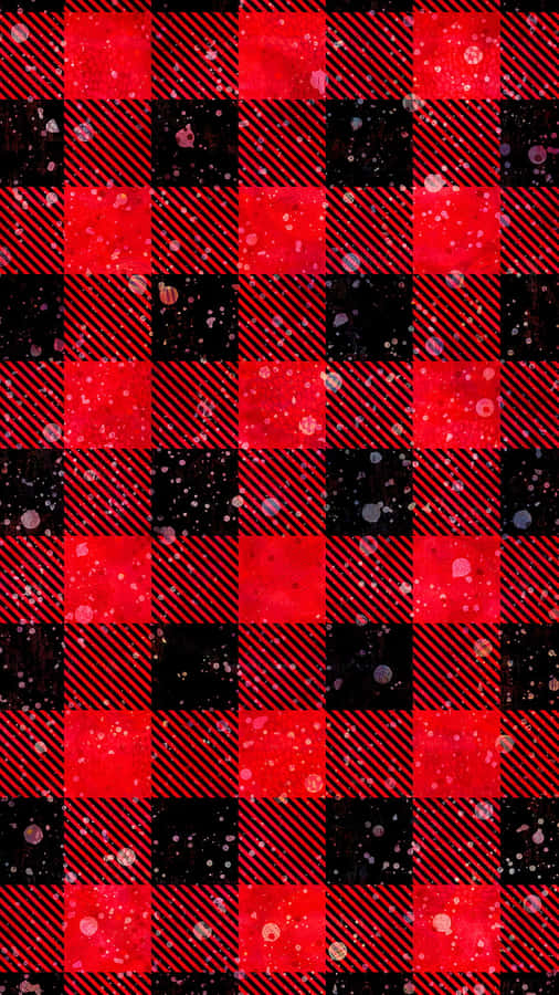 Stained Black And Red Plaid Wallpaper