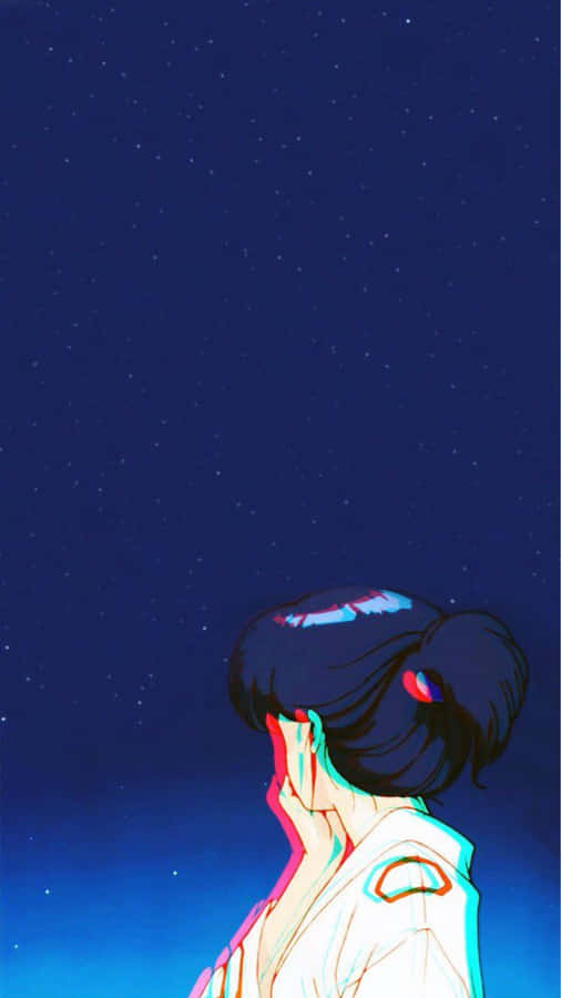 Starry Night Anime Aesthetici Phone Wallpaper Wallpaper