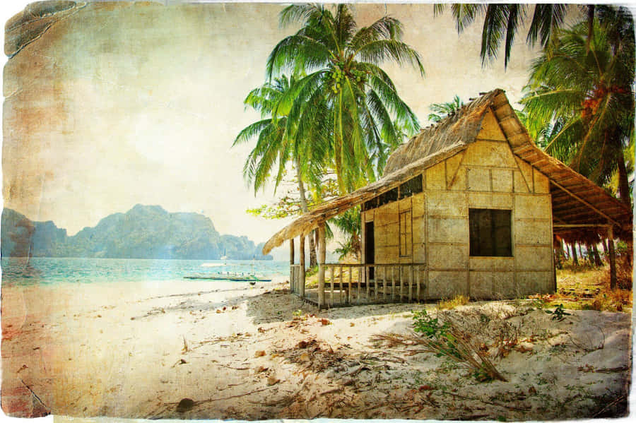 Step Back In Time To A Sandy Paradise Wallpaper