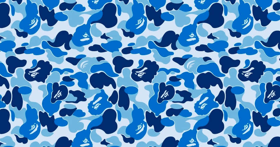 Step Out In Style In This Iconic Blue Bape Camo Wallpaper