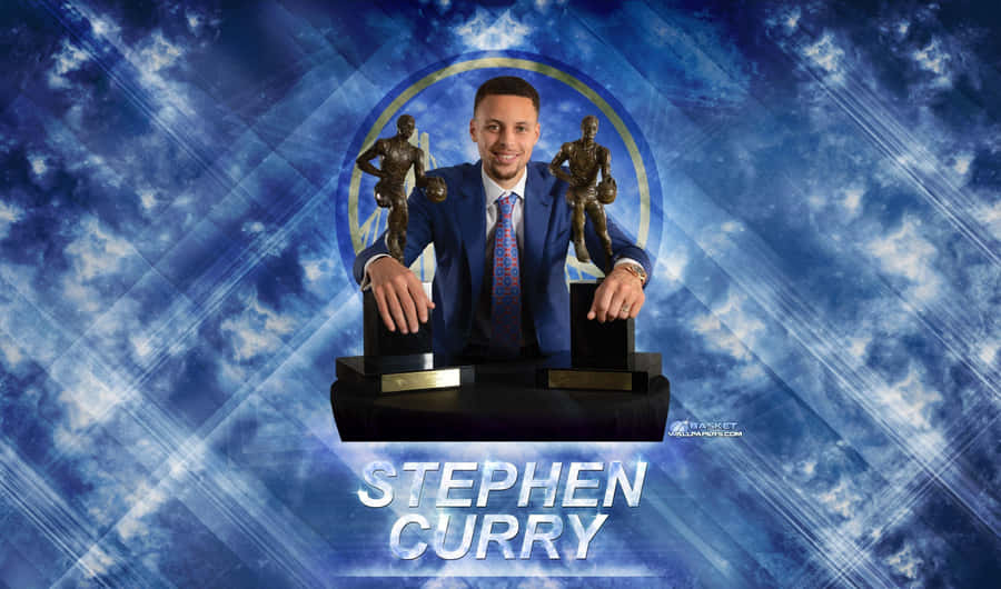 Stephen Currywith M V P Trophies Wallpaper