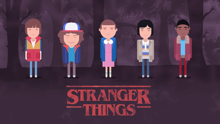 Stranger Things Cute Art Wallpaper