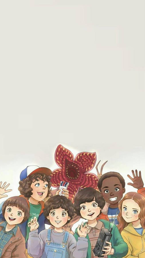 Stranger Things Cute Flower Monster Wallpaper