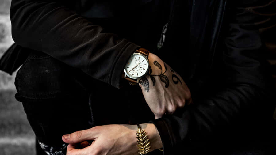 Stunning Black Ink Hand Tattoo Wallpaper