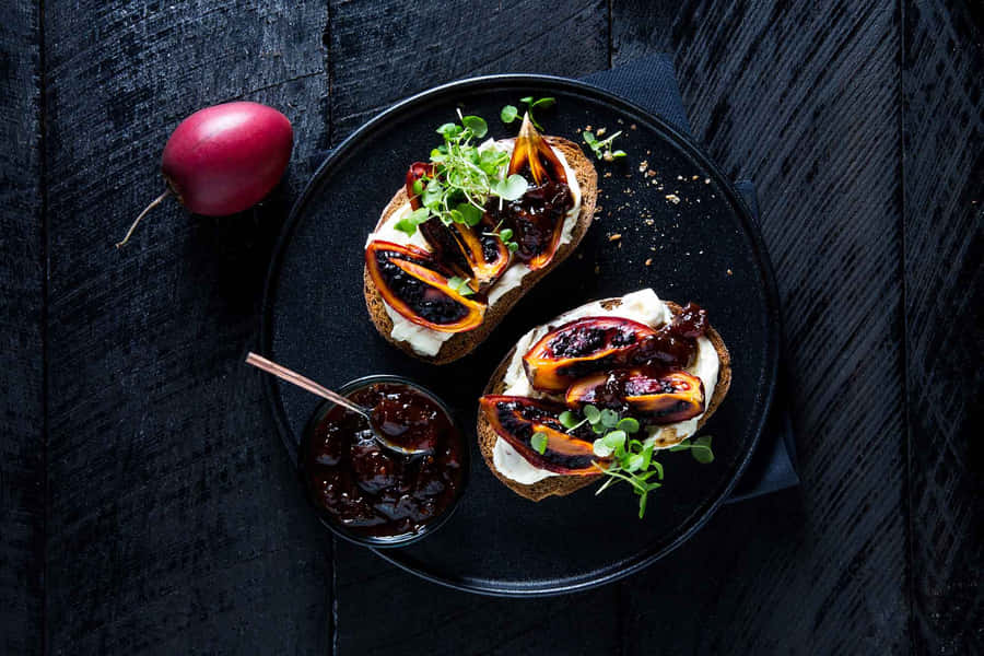 Stylish Tropical Fruit Tamarillo Plating Wallpaper