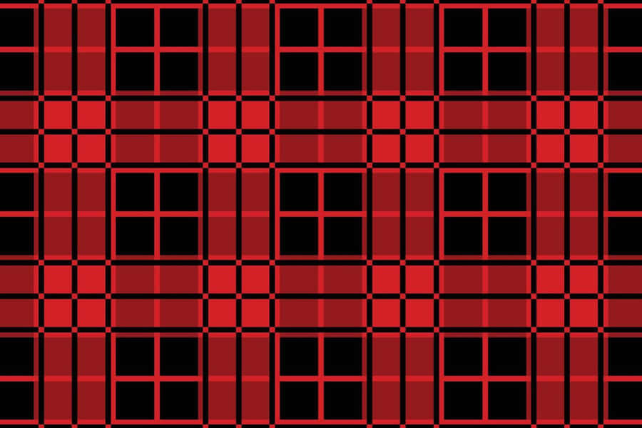 Stylishly Bold Plaid Pattern In Black And Red Wallpaper