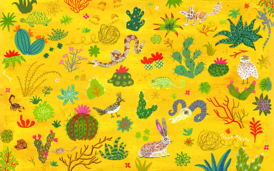 Succulents Doodle Tumblr Laptop Wallpaper