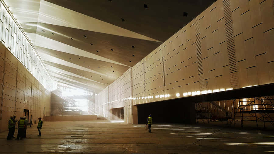 Sunlight Inside The Grand Egyptian Museum Wallpaper