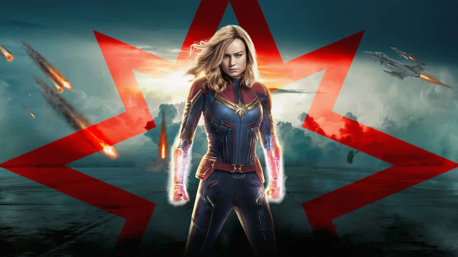 Superhero Captain Marvel. Wallpaper