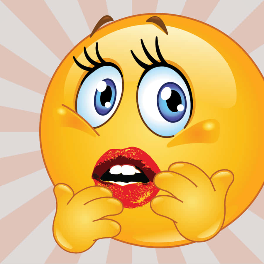 Surprised Round Yellow Emoji Girl Wallpaper