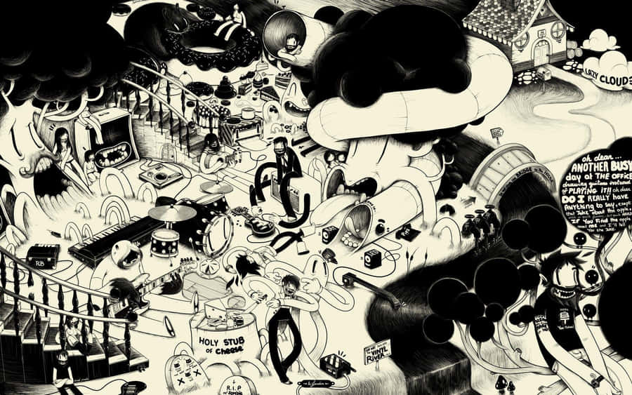 Surreal Vintage Cartoon Chaos.jpg Wallpaper