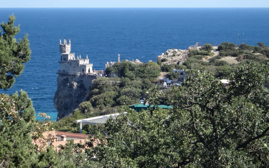 Swallows Castle Yalta Side View Wallpaper
