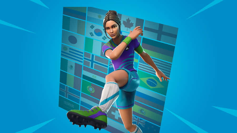 Sweaty Soccer Skin Blue Background Wallpaper
