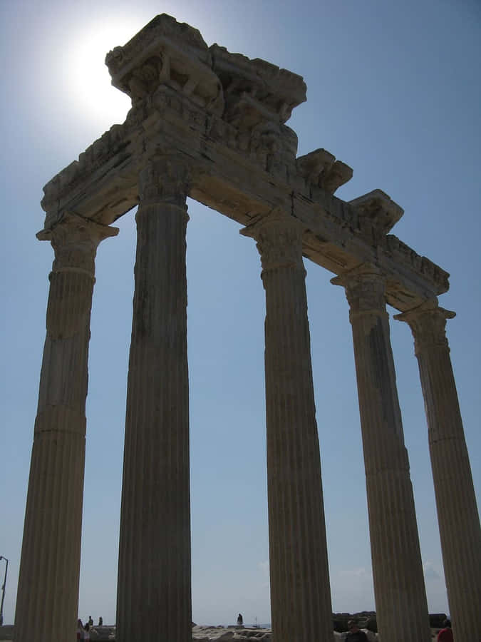 Temple Of Apollo Captured From The Ground Wallpaper