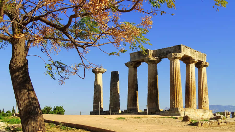 Temple Of Apollo In Corinth Wallpaper
