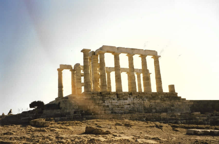 Temple Of Poseidon Background Wallpaper