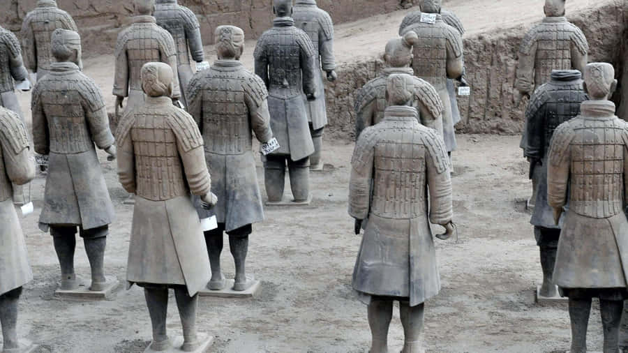 Terracotta Warriors Stone Sculpture China Wallpaper