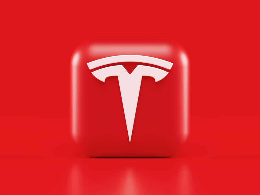 Tesla Logo With Colorful Lights Wallpaper