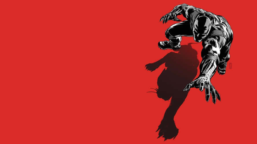 The Brave And Agile Black Panther Hero Stands Strong Against His Enemies. Wallpaper