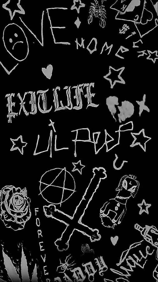 The Colored Logo Of Rapper Lil Peep Wallpaper
