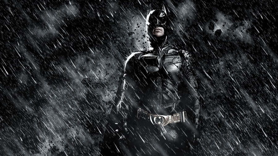 The Dark Knight Stands At The Center Of A Post-apocalyptic Landscape Wallpaper