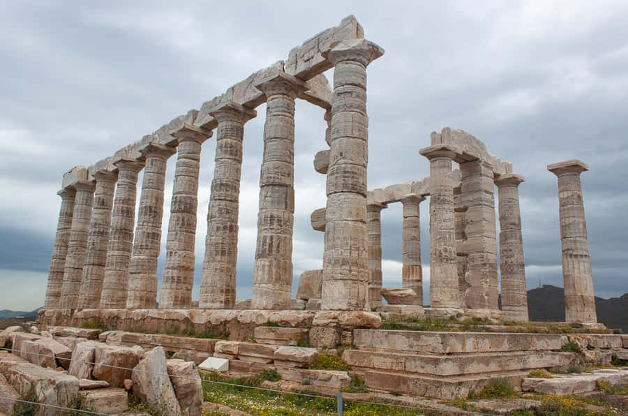 The Historical Temple Of Poseidon Wallpaper