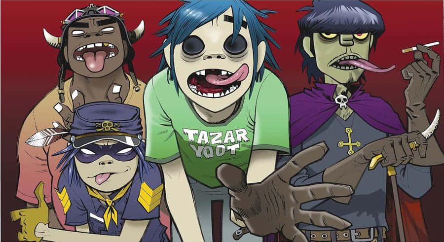 The Iconic Band Gorillaz Celebrate Their Years Of Success With A 4k Wallpaper Wallpaper