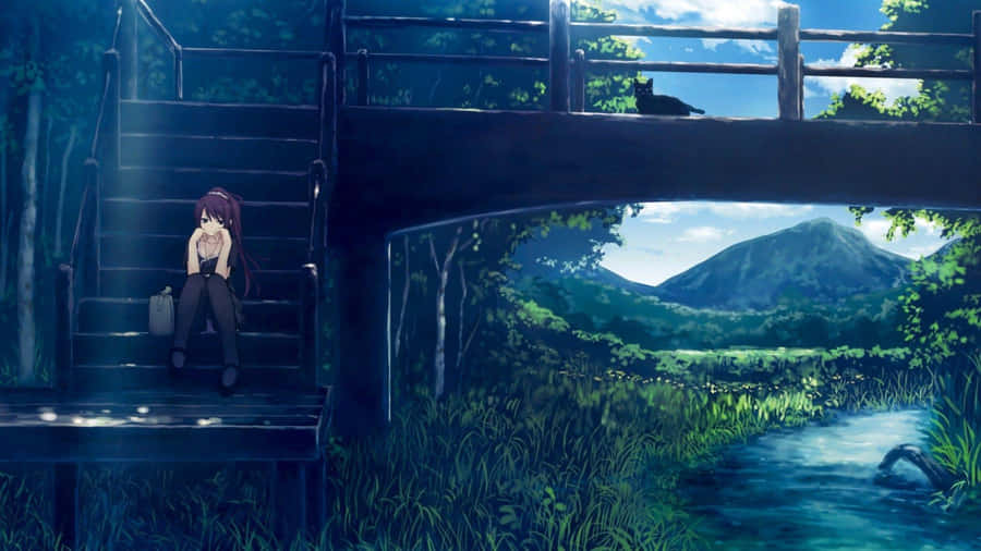 The Melancholy Beauty Of An Anime Girl Wallpaper