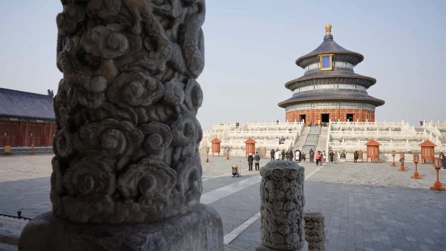 The Temple Of Heaven's Imperial Vault's Columns Wallpaper