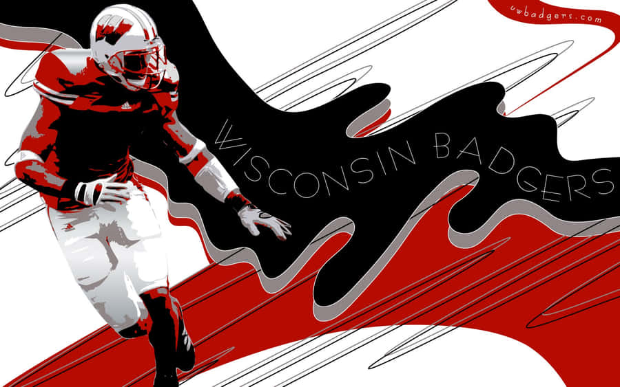 The Wisconsin Badgers Logo On Red Background Wallpaper