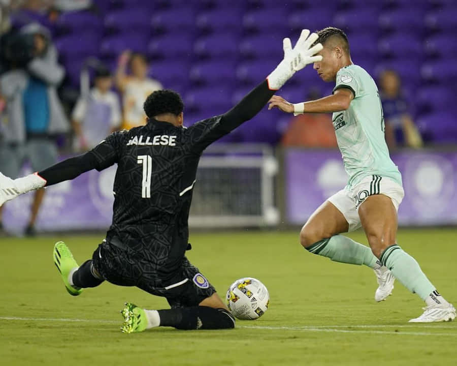 Thiago Almada Against Goalkeeper Pedro Gallese Wallpaper