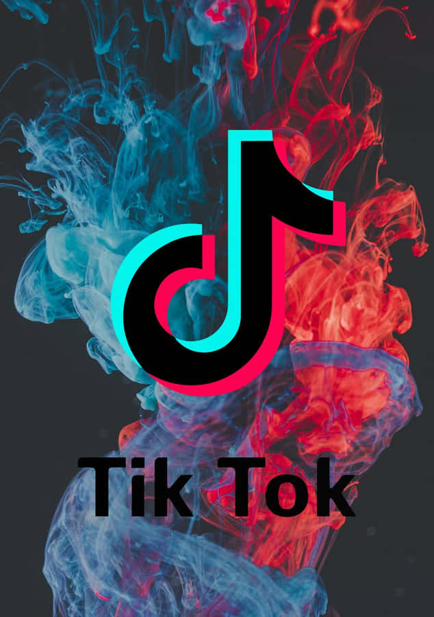 Tik Tok Logo With Smoke And Fire Wallpaper