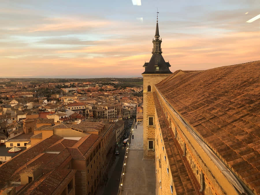 Toledo Cathedral Orange Aesthetic Wallpaper