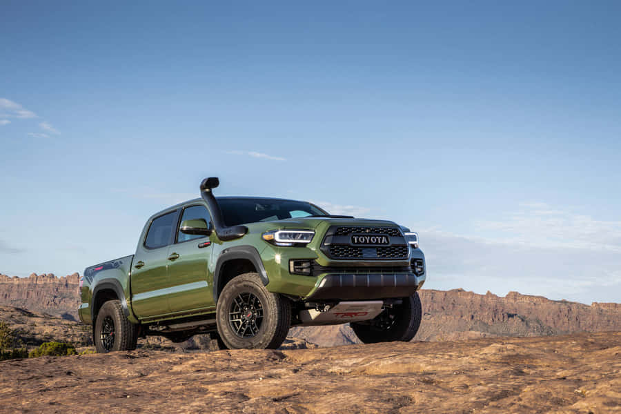 Toyota Trd In Metallic Army Green Wallpaper