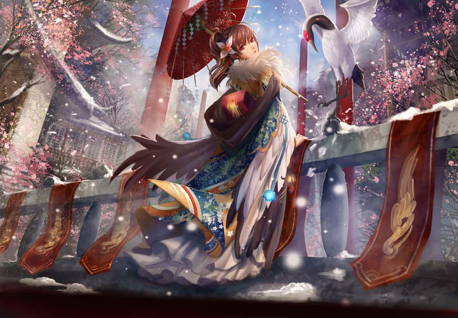 Traditional Anime Girl For Girls Wallpaper