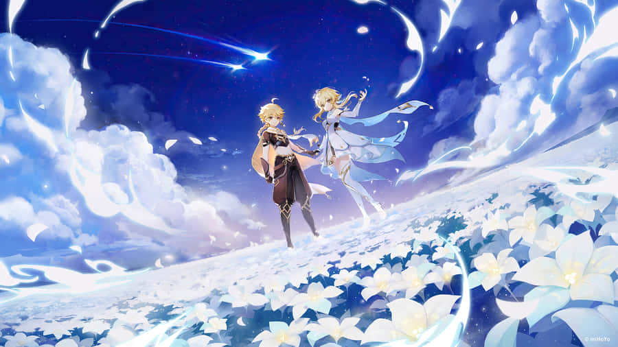 Traveler Twins Genshin Matching Pfp Wallpaper