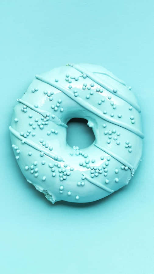 Turquoise Aesthetic Donut Wallpaper