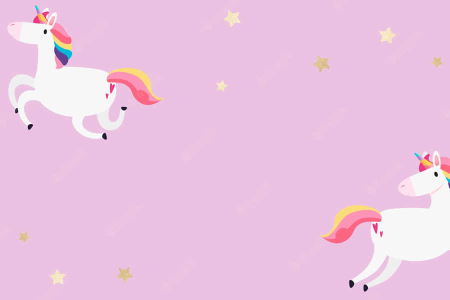 Two Unicorn Aesthetic Flying Wallpaper