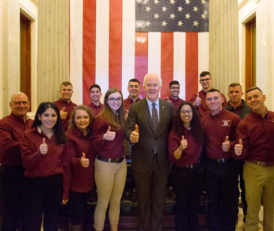 U.s. Senator John Cornyn Interacting With Student Congress Wallpaper