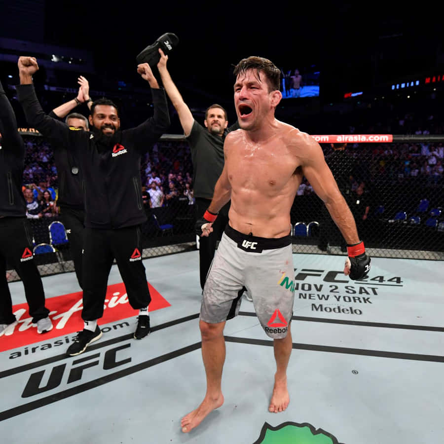Ufc Fighters Demian Maia Victory Wallpaper