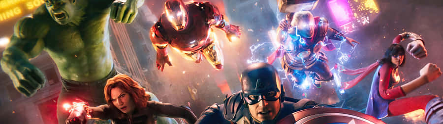 Unlock The Power Of Dual Screen Technology With Marvel Wallpaper