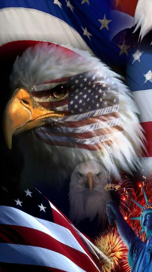 Usa Iphone Eagles And Flag Wallpaper