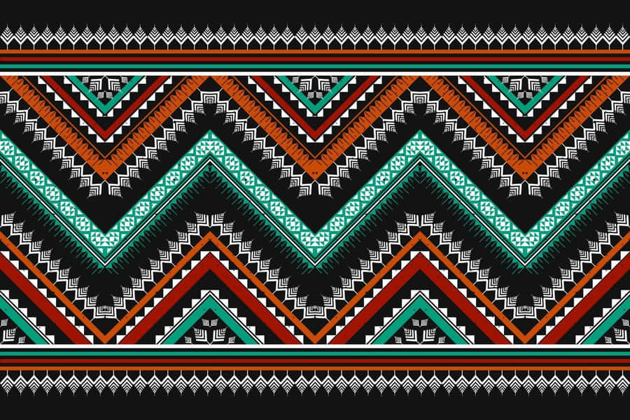 Vibrant Aztec Pattern Wallpaper