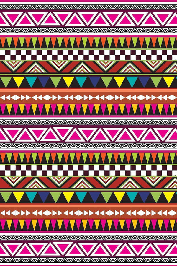Vibrant Aztec Pattern Design Wallpaper