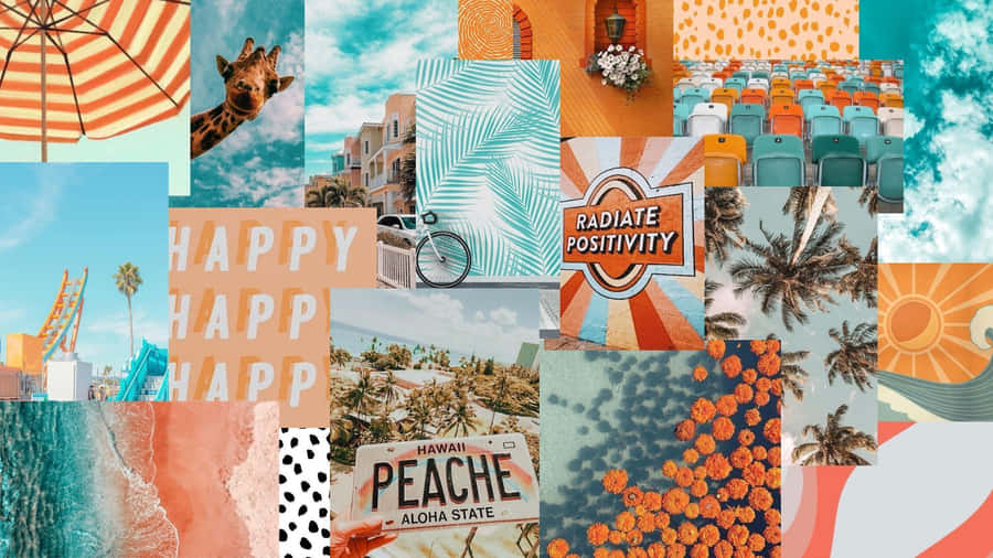 Vibrant Collage Aesthetic - Summer Laptop Wallpaper Wallpaper