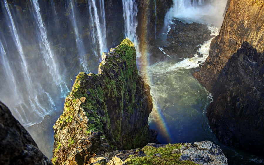 Victoria Falls Cascading Water Wallpaper